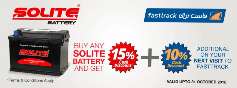 Solite battery Offer on Fasttrack
